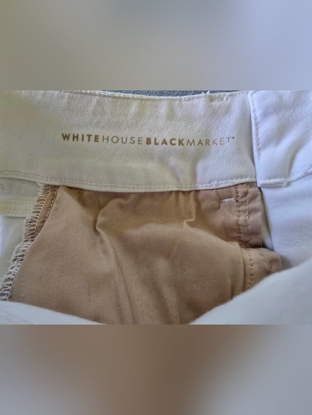 White House Black Market Minimalist Cream Wide-Leg High Rise Jeans, Size 4 - Picture 2 of 12